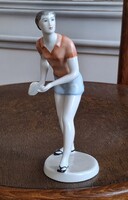 Ritka Hollóházi pinpogozó lány , nő , hölgy