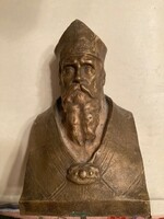 A szombathelyi "Szent Márton hermája" c. mellszobor kicsinyített mása- rézötvözet miniatűr