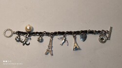 Karkötő zsuzsuval charm kb 9 zsuzsu figurával lánc Eiffel torony Párizs