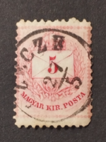 1874.Színesszámú krajcáros,keskenyre fogazott.