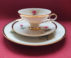 Bareuther Waldsassen Bavaria német porcelán reggeliző kávés teás szett csésze csészealj kistányér