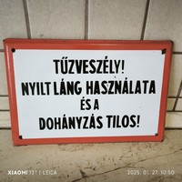 Retro zománctábla. 2 db eladó! Tűzveszély, robbanásveszély