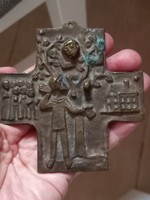 Antik Regiseg Vallasi Bronz Kereszt