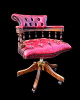 Eredeti chesterfield bőr kapitányszék, forgószék, íróasztalszék B063