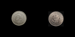 EZÜST 2 FORINT - KÁDÁR CÍMERREL -   aUNC VERDEFÉNYES!