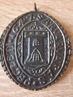 1647 Sárvár pecsét masolat bronz plakett