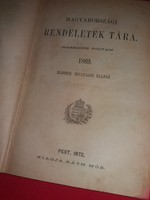 1872.Antik 1869 -s, véglegesített - A KIEGYEZÉS - Rendeletek tára a képek szerint RÁTH MÓR