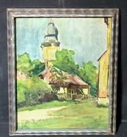 Derszib Eti: Kazincbarcika Church (watercolor)