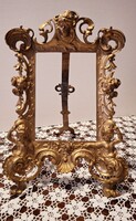 Gyönyörű antik barokk puttós nagyméretű réz képtartó  28 cm x 19 cm képkeret , keret
