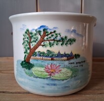 Hévíz gyógyfürdő Lótusz virág - Porcelán emléktárgy