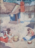 1U542 Fényes Adolf - Babfejtők (1904) fotónyomat