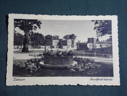 Képeslap,Debrecen,Városi stranfürdő,Zsolnay kút látkép,részlet,Wenstock Bp. kiadás,1943-