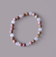 Rózsakvarc -rodonit  ásvány karkötő 17 cm csuklóméret