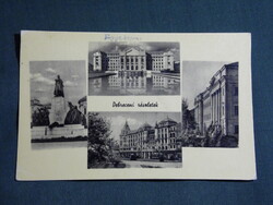 Képeslap,Debrecen,mozaik,Kossuth Lajos egyetem,szobor,Aranybika szálló látkép,részlet,1956-
