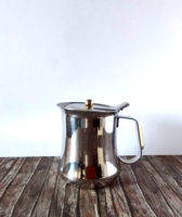 VINTAGE JELZETT OLASZ "VEV Inox Mod Dep 18/10"ROZSDAMENTES ACÉL HABOSÍTÓ KANCSÓ,KIÖNTŐ 1960-70-ES