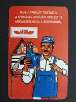 Kártyanaptár 1983 - ÁFOR, Benzin Olaj feliratú retró zsebnaptár