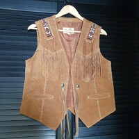 Western bőr mellény női L-es
