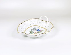 HERENDI, FODO MINTÁS  LEVÉL ALAKÚ KÍNÁLÓ TÁL, KÉZZEL FESTETT PORCELÁN, HIBÁTLAN ! (K006)