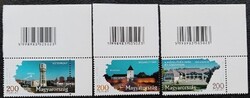 S5354-6ks(z) / 2018 Tájak, Városok I.- Sárospatak, Sárvár, Siófok bélyegsor postatiszta vonalkódos