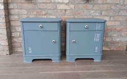 Vintage Cream Nightstand Pair