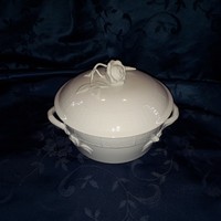 Herendi porcelán kisebb leveses vagy fözelékes tál, fehér, gyönyörű