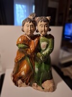 Nagyméretű terrakotta figura pár