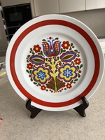 Hollóházi antik hibátlan porcelán tányér/ népi fali tányér 24cm átmérő, kézi festésű, sorszámozott