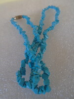 100% Natural mineral necklace made of turquoise stone in the most beautiful color