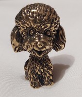 Réz  miniatűr  kutya figura ( uszkár)