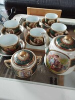 Cseh Alt wien porcelán 6 személyes teáskészlet.