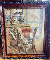 Régi Boemm Ritta Enteriőr szobabelső olaj vászon festmény