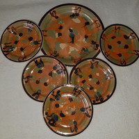 FS Stass mázas  porcelán süteményes készlet