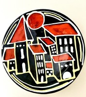 Reguly iparművészeti falitányér