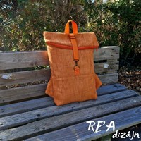 RE'A dizájn Summer Orange rolltop hátizsák – M méret