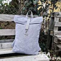 RE'A dizájn Cool Gray rolltop hátizsák – hosszú S méret
