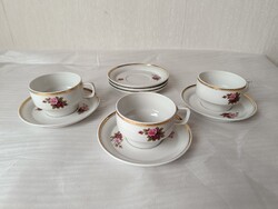 Hollóháza porcelán kávés/teás hiányos készlet