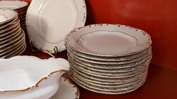 Zsolnay stafír mintás porcelán tányér készlet,12 személyes