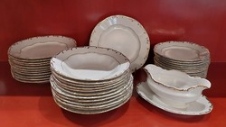Zsolnay stafír mintás porcelán tányér készlet,12 személyes