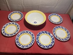 Herend Village Pottery tál és tányér készlet
