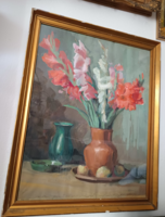 Rimanóczy Géza Akvarell Festmény  - Kardviràg Csokor