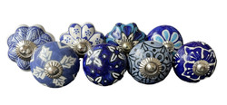 S8-6 Vintage stílusú porcelán bútorgomb szett (8 db-os)