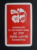 Kártyanaptár 1976 - Az OTP Totó-Lottó Bizományosa feliratú retró zsebnaptár