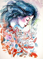 Dream III - watercolor painting - Álom III - akvarell festmény