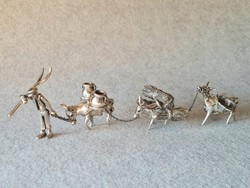 Italy YESO 925 silver Cattle Breeder miniature figurines