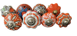 S8-3Vintage stílusú porcelán bútorgomb szett (8 db-os)