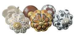 S6-16Vintage stílusú porcelán bútorgomb szett (6 db-os)