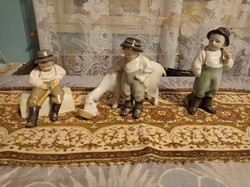 !!Zsolnay series sold together,jug-carrying,stick-carving,goat-feeding sold together