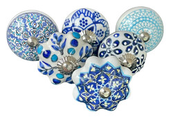 S6-41 Vintage stílusú porcelán bútorgomb szett (6 db-os)