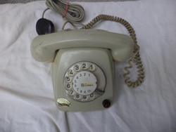 Retro szürke tárcsás telefon (1146)