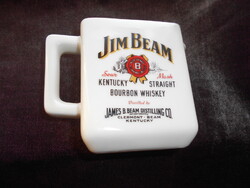 Jim Beam-Bourbon Whiskey reklám ajándék vastag porcelán kiöntő